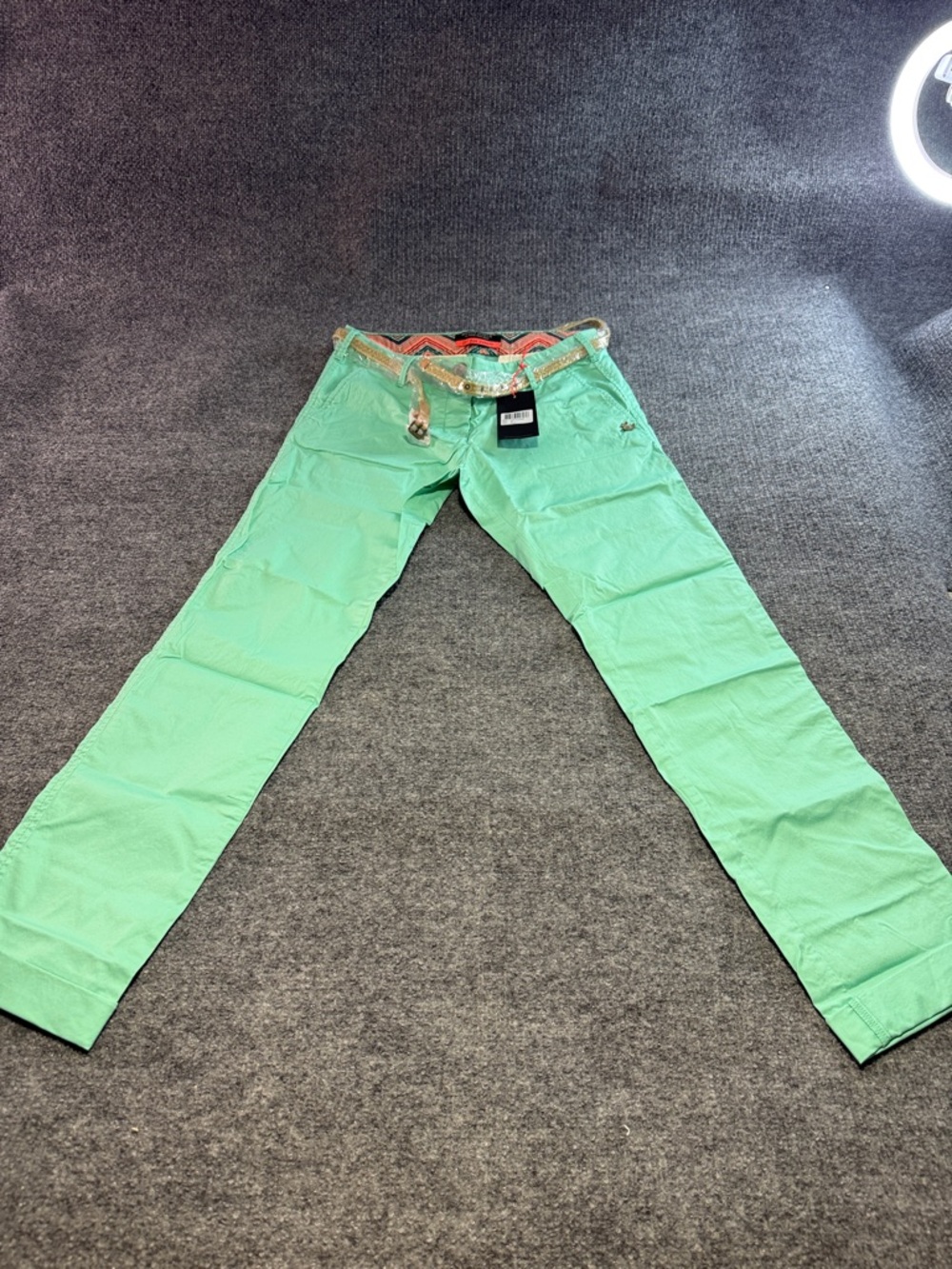 Mint Green Women's Jeans with Patterned Waistband MAISON SCOTCH
